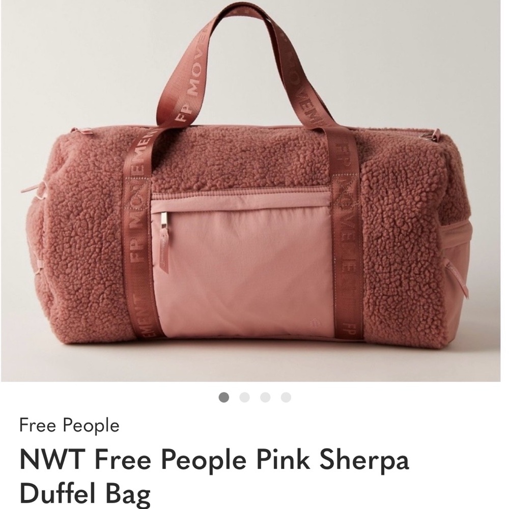 Free People Rose Pink Sherpa Travel Duffel NWT
